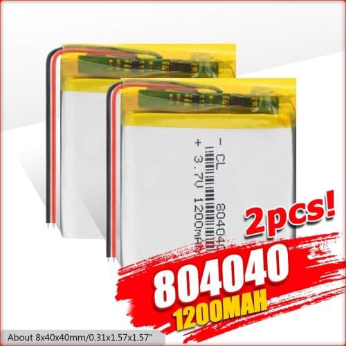 New Rechargeable 804040 1200mAh Li-ion Polymer Lithium Battery 3.7v Li-Po Li-polymer Battery For Bluetooth GPS Mobile Pocket MP4