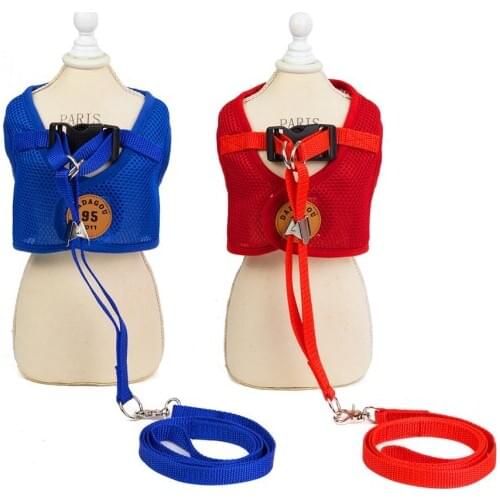 Pet Dog Harness for Small Dogs Cat Puppy Chihuahua Mesh Breathable Adjustable Pet Harness with Leash Animal Vest Service Dog