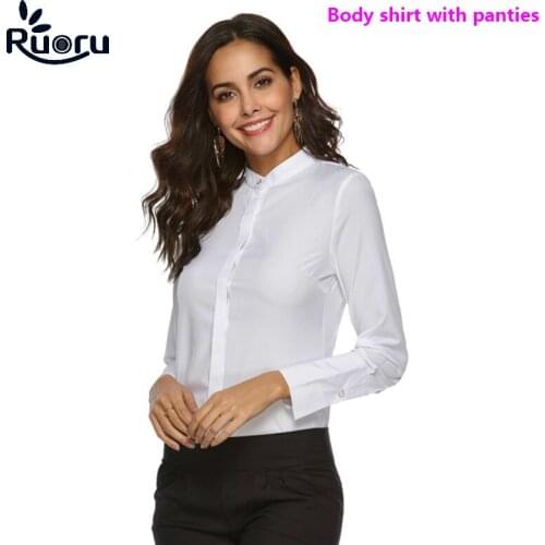 Ruoru Plus Size Blouse Body Shirt Women Bodysuit Blouses Blusas Blusa Ladies Tops Long Sleeve Shirts Feminino Office Clothing