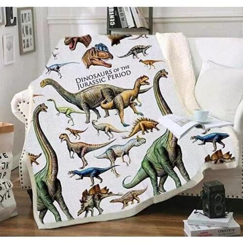 Dinosaur Blanket Bedding Sheet Sofa Cover Throw Nap Blanket As Mat Travel Picnic Home For Adults Kids on Bed Crib Plane Cobertor