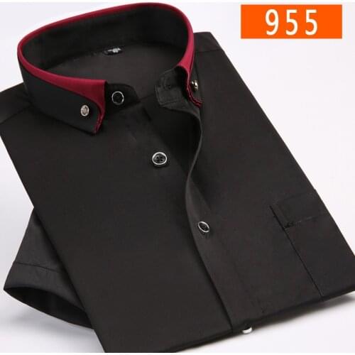 SHAN BAO 2021 summer cotton short-sleeved shirt business casual wedding banquet youth mens plus size shirt 5XL 6XL 7XL 8XL 9XL