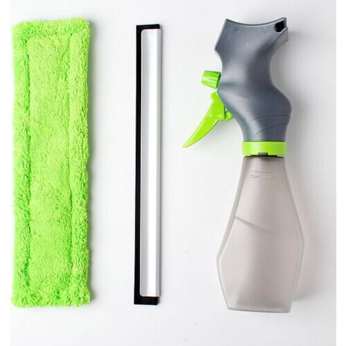 3 In 1 Spray Window Cleaner Wiper Glass Car Rag Microfiber Scraper Broom Clean Home Kitchen Washing Tools Dish Brush