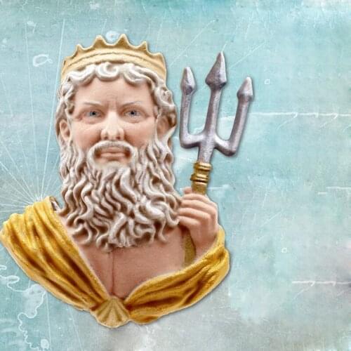 SHENHONG King Neptune Bust Mould For Cake Decorating Fondant Silicone Molds GumPaste Craft Cookies Dessert Baking Pastry