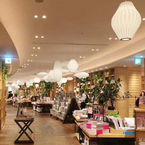 Modern Simple Fabric Stair Chandelier Danish Store UFO Chandelier Southeast Asia LED Lighting