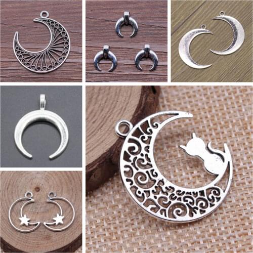 Malzahar Horns Crescent Moon Charms diy jewelry bracelet charms for jewelry making kit accessories