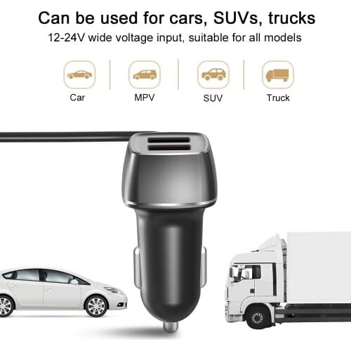 Universal Power Car Mobile Phone Charger 60W 12V-24V Fast Charging Adapter for Front Back Seat Quick Charge USB QC 4 Ports