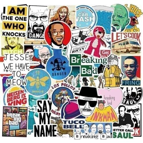 50pcs/bag Mixed Graffiti Waterproof Stickers DIY Fashion Car Skateboard Trolley Luggage Decorative Stickers