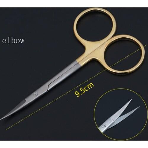Gold handle ophthalmic conjunctival scissors double eyelid plastic opening corners of the eye small scissors stitching scissors