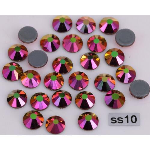 1440pcs/Lot, High Quality ss10 (2.7-2.9mm) Rainbow-Rose-Gold Hotfix Rhinestones / Iron On Flat Back Crystals