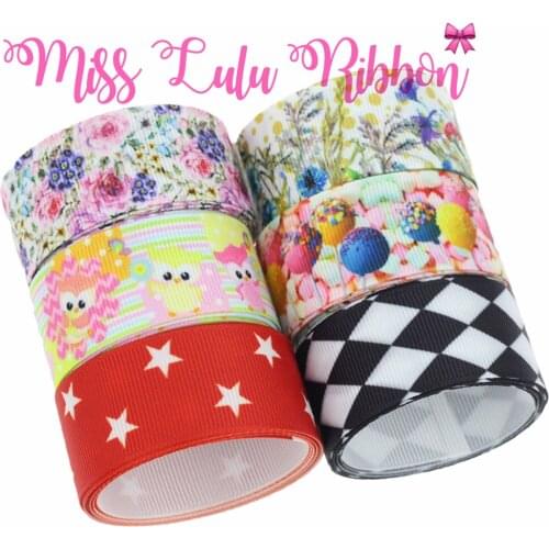16mm-75mm Flower Patterns Cute Owl Lollipop Patterns Printed Grosgrain Ribbon/Foe Gift Pack Making 50yards/roll
