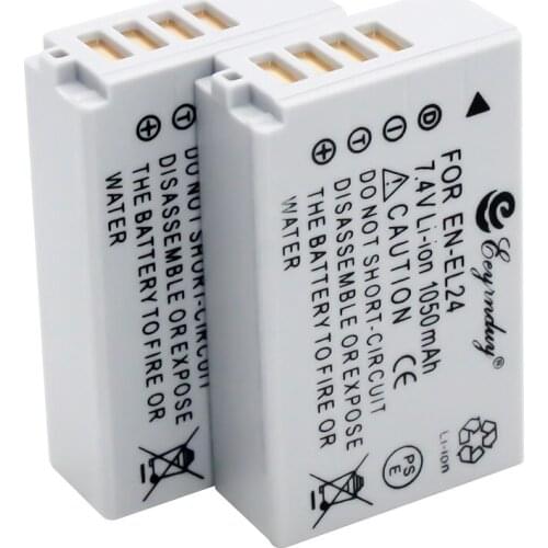 2x 7.4V 1050mAh EN-EL24 EN EL24 Batteries + 1pcs usb Battery Charger for Nikon 1 J5, DL18-50, DL24-85