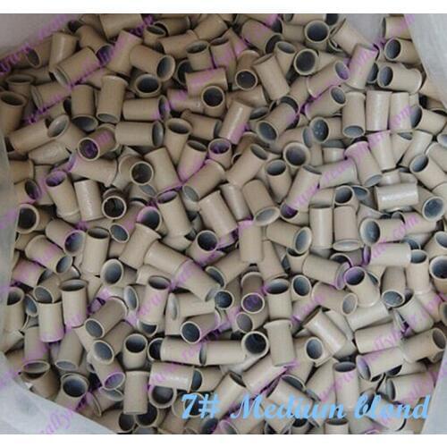 3.4x3.0x6.0mm 7#Medium blonde 1000pcs copper flared ring easily locks/copper tube micro link/ring /bead for i tip hair extension