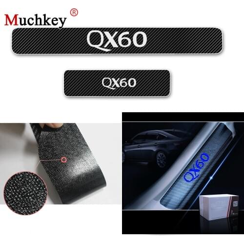For Infiniti QX60 Door Threshold Plate Door Entry Guard Car Door Sill Scuff Plate Decorative 4D Carbon Fiber Sticker 4pcs