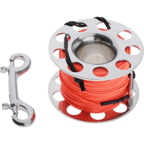50m Diving Finger Reel Spool Snap 164ft Rope Dive Double Ended Clip Hook Diving Line Swivel Snap Bolt Double Ended Clip