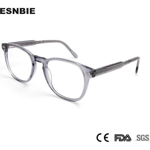 Acetate Transparent Eye Glasses For Women Mens Vintage Big Round Gray Clear Eyeglasses Frame For Men Optical Eyewear oculos