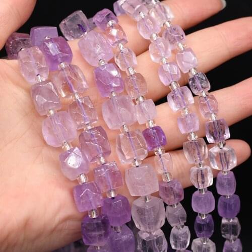Natural Semi-precious Stone Rectangular Beads Amethyst DIY for Jewelry Making Necklace Earrings Bracelet Gift38cm