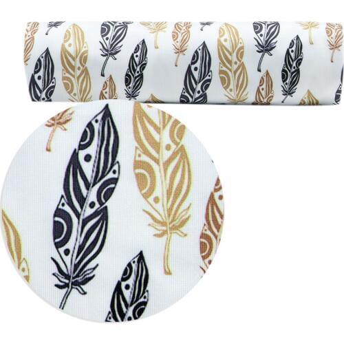 David accessories 50*145cm Fether Dot Printed 4 Ways Stretch Knit Fabric Patchwork Printed for Sewing Tilda Doll,c11132