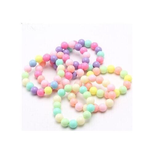 New fashion Solid color imitation pearl children beaded bracelet For child Accessories jewelry wholesale