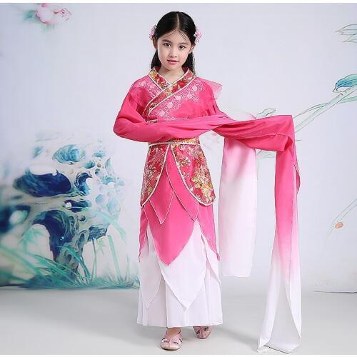 Children Fairy Costume Long Sleeve Fancy Dance Costume Chinese Folk Classical Hanfu Clothing Kids Performance Clothes 18