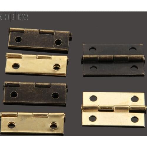Dophee 20/50pcs Hinge Gold Antique bronze Decoration Door Hinges For Wooden Cabinet Vintage Jewellery Box Furniture Hardware