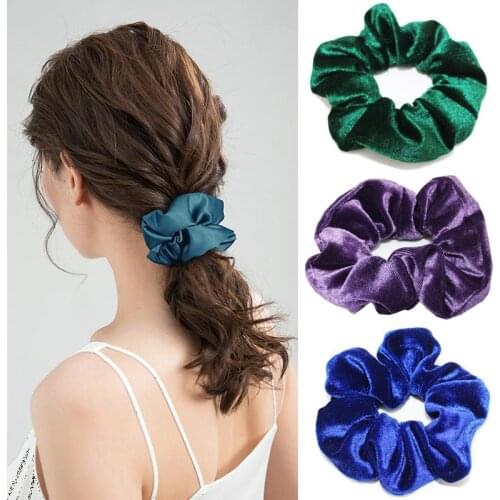 Elegant Velvet Hair Ring Scrunchie Women Girls Elastic Hair Rubber Bands Gum Accessories Tie Hair Rope Ponytail Holder Headdress