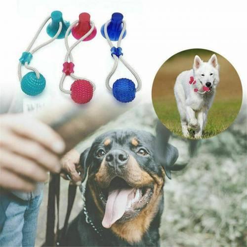 Dog Interactive Suction Cup Push TPR Ball Toys Elastic Ropes Dog Tooth Cleaning Chewing Playing IQ Treat Toys Pet Puppy supplies