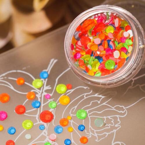Candy Crystal Half Round Beads Mixed Macarone Decorative Nail Art DIY Fluorescent Mixed Flat Bottom Drill