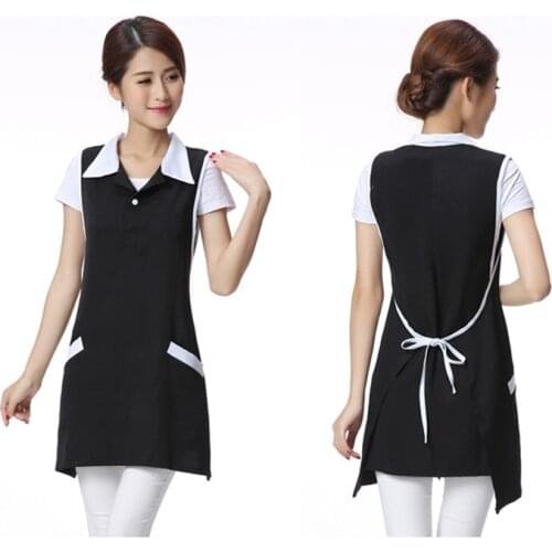 Nail Beautician Coffee Shop Waitress Apron Beauty Spa Work Clothes Women Hairdressing Working Apron Adjustable Hotel Uniforms