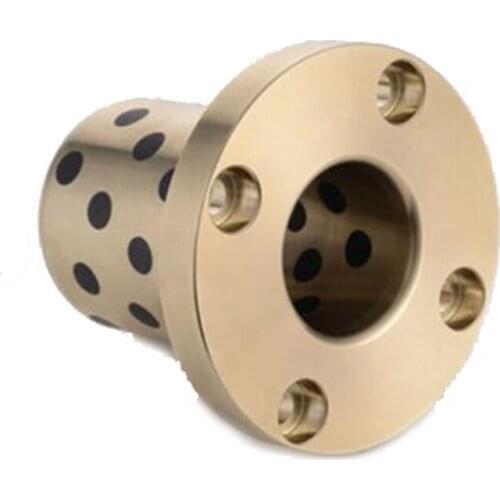 1pcs 35mmx44mm Round flange graphite brass sleeve oil-free bushing self-lubricating bearing wear-resistant compressive alloy