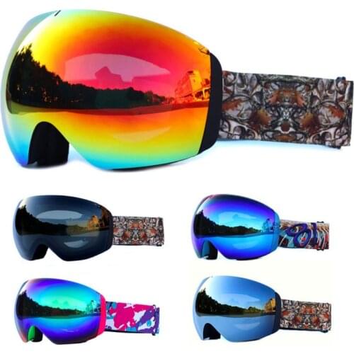 Magnetic Ski Goggles Winter Windproof Skiing Glasses Adult Uv400 Anti-fog Protection Snowboard Goggles For Man And Woman