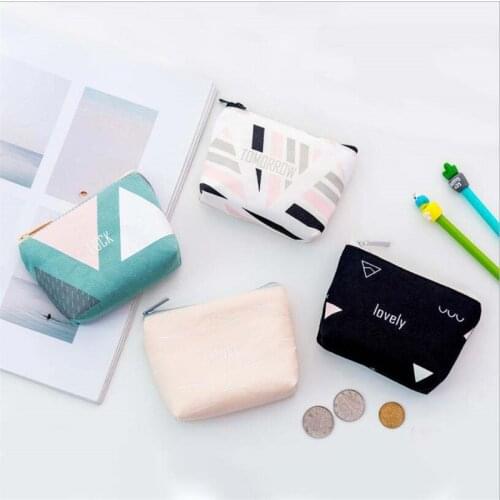 Mini Sanitary Napkin Bag Canvas Coin Purse Credit Card Holder Sanitary Pad Pouch Cosmetics Organizer Storage Bags Women Wallets