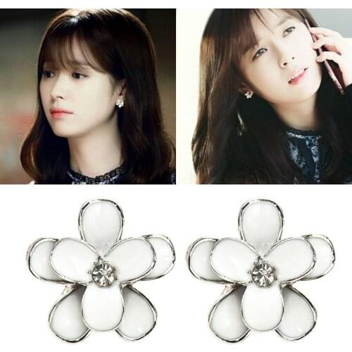 Fashion Small Alloy Star Petal Double-layer Earrings For Women Korean Pop Vintage Metal Flowers Stud Jewelry Wholesale