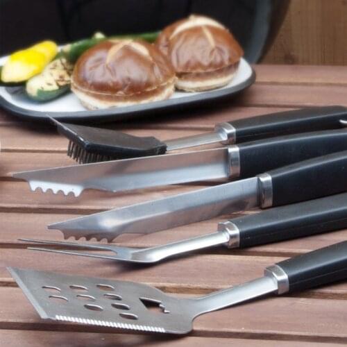 3pcs Stainless Steel Barbecue Grilling Tools Set BBQ Kit Utensil Accessories Food Tong Meat Fork Spatula Camping Outdoor Tool