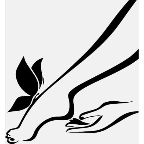 Car Stickers Personalized PVC Decals Legs and Butterflies Romantic Car Decoration Stickers Creative Black/White, 17cm*16cm