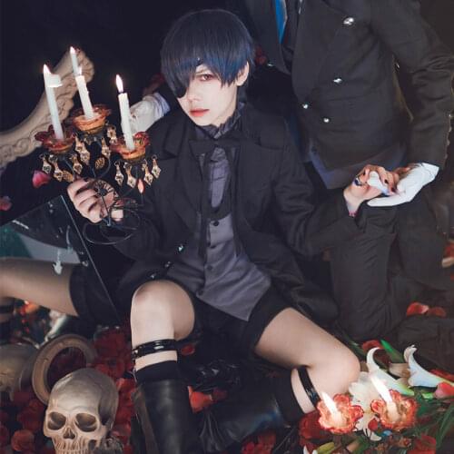 2020 New Anime Black Butler Cosplay Costume Ciel Phantomhive Cosplay Halloween Devil Costumes Set Male Clothes