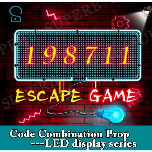 Superb escape room prop code combination prop-LED display series enter correct password via metal button to unlock