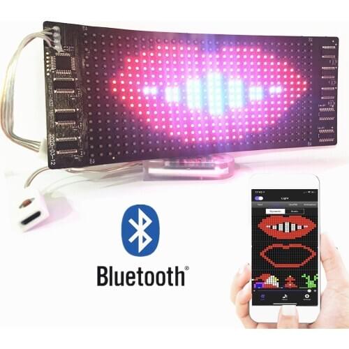 Bluetooth Programmable Rgb Flexible Led Module 16*32 Pixel Display Matrix Sign Android Ios Application Control Led mask Screen