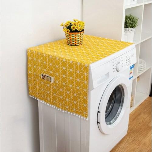 30*90cm/55*130cm Refrigerator Dust Cover with Pocket Protector Washing Machine Dustproof Microwave Oven Cloth Cover Organizer
