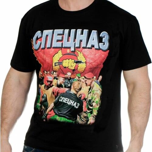 Russian Original T shirt Special Forces Futbolka "Specnaz" T-Shirt. Summer Cotton O-Neck Short Sleeve Mens T Shirt New S-3XL