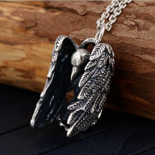 S925 silver restoring ancient ways is technology Male eagle modelling silver necklace