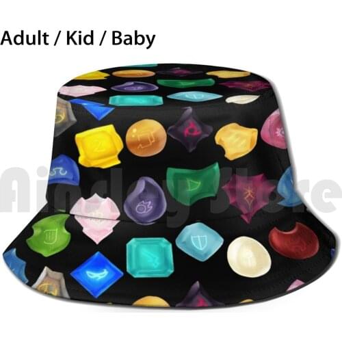 All The Soul Stones Sun Hat Foldable UV Protection Fxiv Final Fantasy Ffxiv Arr Ffxivarr Crystal Soulstone Soul Stone