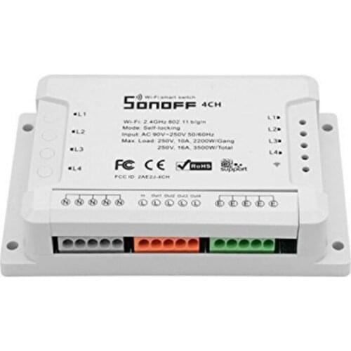 Sonoff 4CH R2 Smart Switch,4 independently Channel WiFi Remote Time Switch,Works with Alexa,& Google Home Assistant & IFTTT