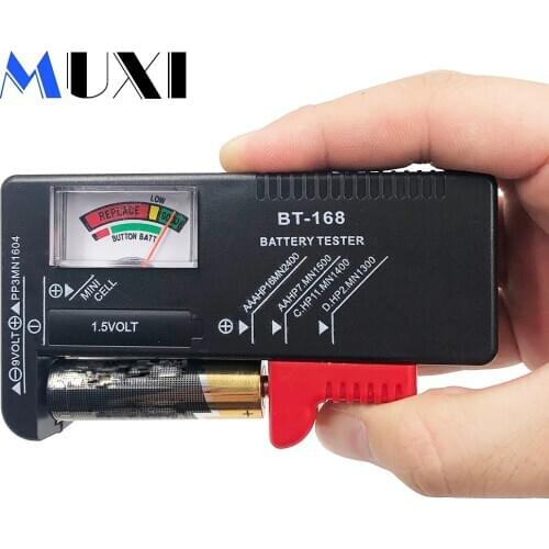 MUXI BT-168 AA/AAA/C/D/9V/1.5V batteries Universal Button Cell Battery Colour Coded Meter Indicate Volt Tester Checker Power