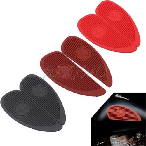 Universal Retro Motorcycle Cafe Racer Gas Fuel tank Rubber Stickers Pad Protector Sheath Knee Grip Protector Almost Motorcycle