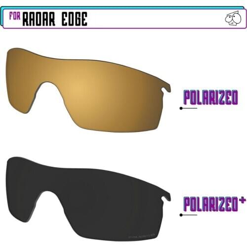 EZReplace Polarized Replacement Lenses for - Oakley Radar Edge Sunglasses - BlackPPlus-GunmetalP