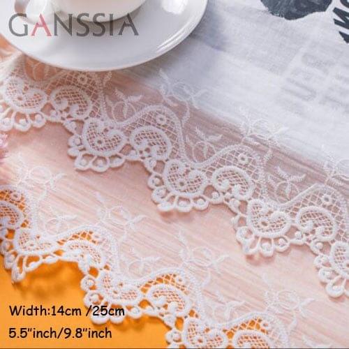 1yard Width:14cm/25cm Cotton Hollow Embroidery Lace Single Layer or Double Layer Clothing Decoration Fabric Accessories (ss-833)