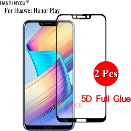 2 Pcs/Lot For Huawei Honor Play COR-AL10 COR-TL10 6.3" 5D Full Glue Full Cover Screen Protector Tempered Glass Protective Film