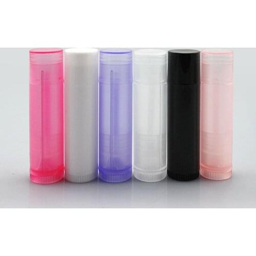 200pcs 5ml black white Plastic Lotion lipstick Container Lip Balm pink PP lipstick bottle DIY Empty Refillable Lip Gloss tube