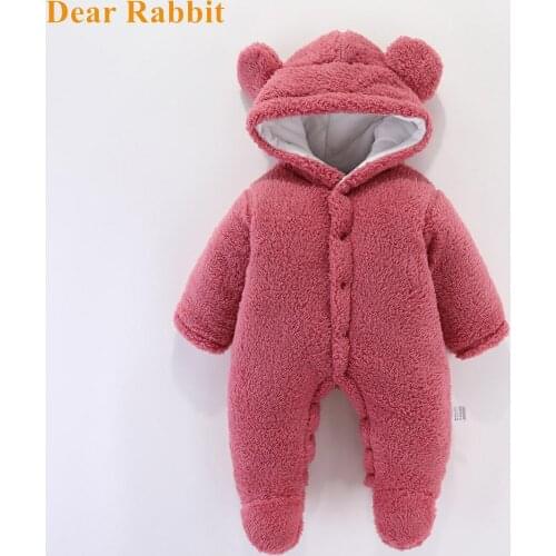 2021 New Cute baby Newborn Baby Boy Girl Clothes Long Sleeve Hoddies Bear Zipper Baby Romper Clothes Autumn Winter Wear 0-18M
