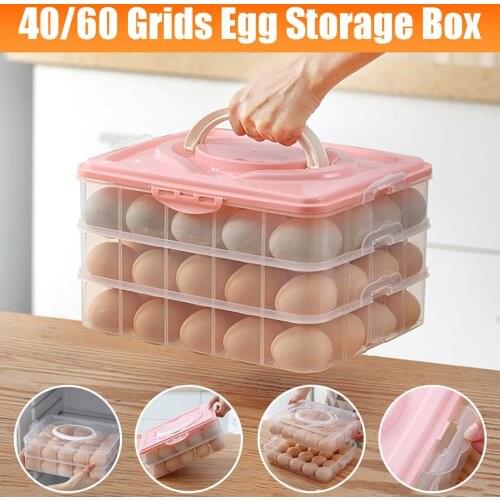 40/60 Grids Handig Ei Voedsel Opbergdoos Keuken Koelkast Anti-Collision Lade Container Accessoires Levert Gevallen